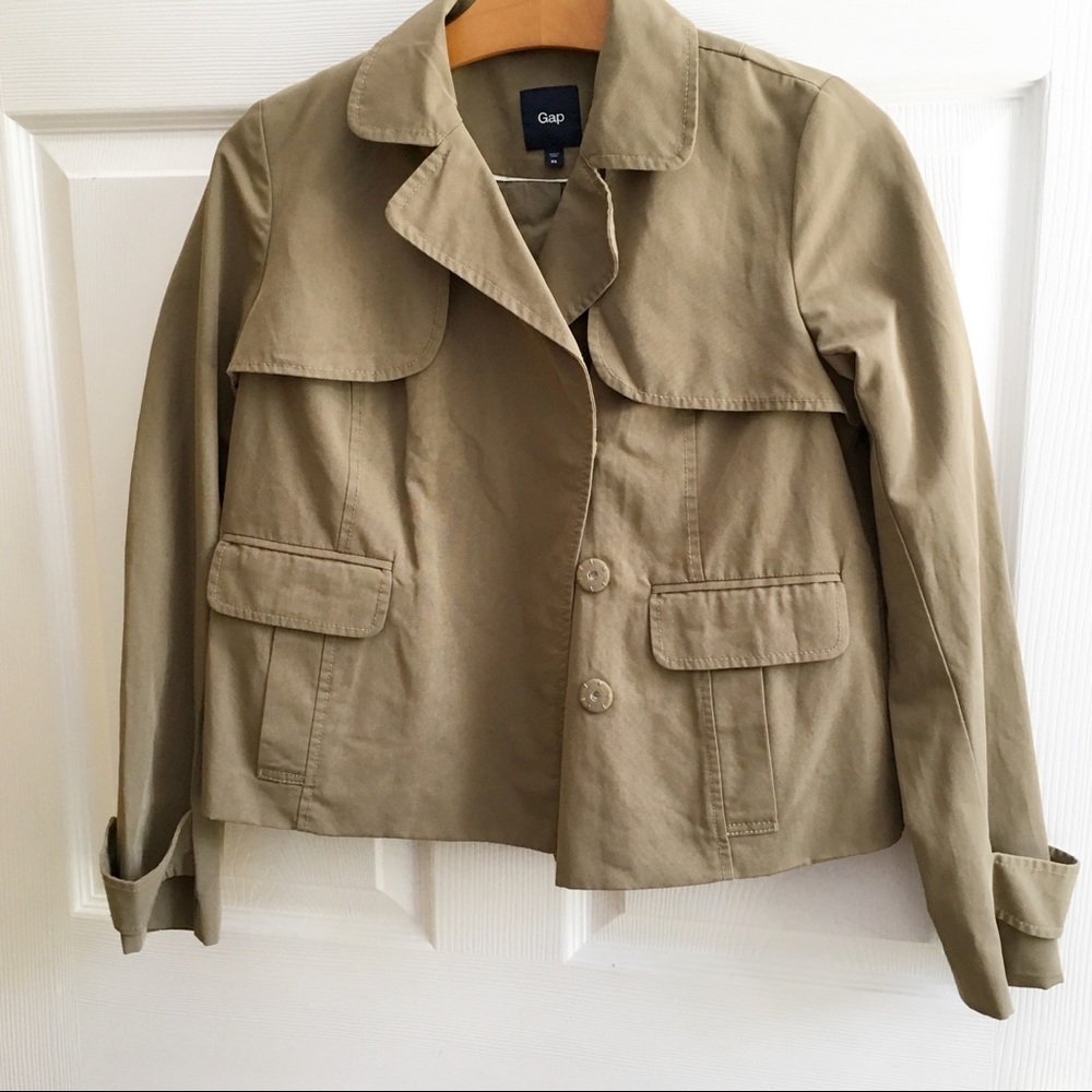 GAP brown button up pea coat blazer size XS